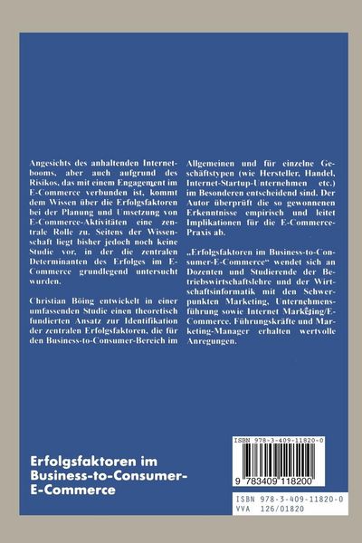 Produktbild: Erfolgsfaktoren im Business-to-Consumer-E-Commerce