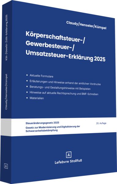 Produktbild: K&ouml;rperschaftsteuer-, Gewerbesteuer-, Umsatzsteuer-Erkl&auml;rung 2025