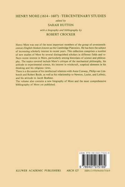 Produktbild: Henry More (1614&ndash;1687) Tercentenary Studies