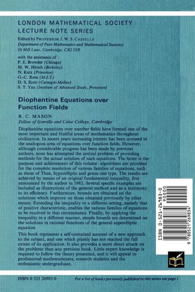 Produktbild: Diophantine Equations Over Function Fields