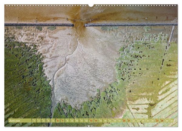 Produktbild: neunziggrad I photoart: das wattenmeer von oben (hochwertiger Premium Wandkalender 2026 DIN A2 quer), Kunstdruck in Hochglanz