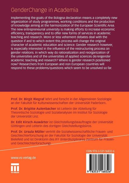Produktbild: Gender Change in Academia