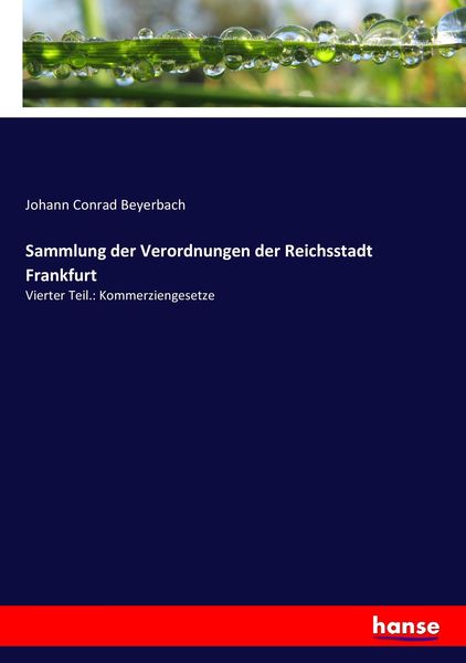 Produktbild: Sammlung der Verordnungen der Reichsstadt Frankfurt