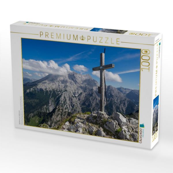 Produktbild: CALVENDO Puzzle Gipfelkreuz vor Watzmann | 1000 Teile Lege-Gr&ouml;&szlig;e 64x48cm Foto-Puzzle f&uuml;r gl&uuml;ckliche Stunden