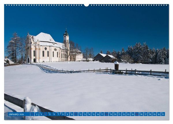 Produktbild: Romantic Places In Bavaria (High Quality Premium Wall Calendar 2026 DIN A2 landscape),CALVENDO 12 Month Wall Calendar