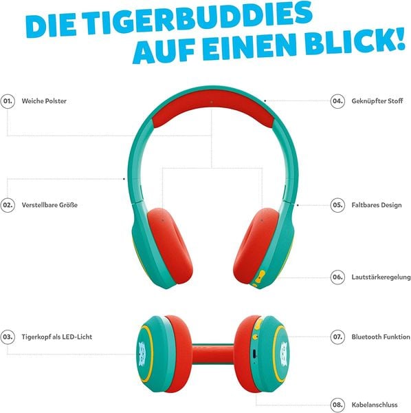 Produktbild: Tiger Media - Tigerbuddies Kinderkopfh&ouml;rer - Funky Green