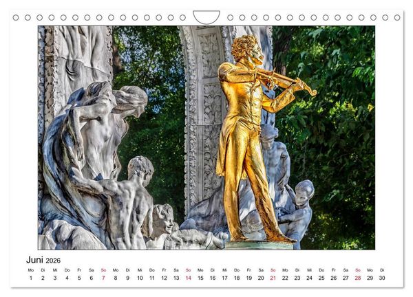 Produktbild: Komponisten-Denkm&auml;ler in Wien (Wandkalender 2026 DIN A4 quer), CALVENDO Monatskalender