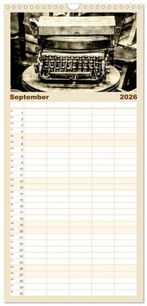 Produktbild: Familienplaner 2026 - Retro mit 5 Spalten (Wandkalender, 21 x 45 cm) CALVENDO