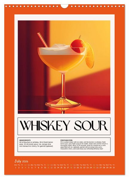 Produktbild: Classic Cocktails (Wall Calendar 2026 DIN A3 portrait), CALVENDO 12 Month Wall Calendar