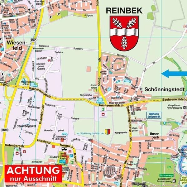 Produktbild: HARTMANN-PLAN Reinbek, Glinde, Wentorf bei Hamburg (Mittelzentrum), 1:20.000 Stadtplan