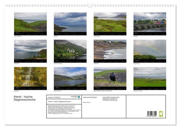Produktbild: Irland - Irische Segensw&uuml;nsche (Wandkalender 2026 DIN A2 quer), CALVENDO Monatskalender
