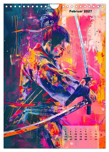 Produktbild: Samurai - Stahl Ehre Mut (Wandkalender 2027 DIN A4 hoch), CALVENDO Monatskalender