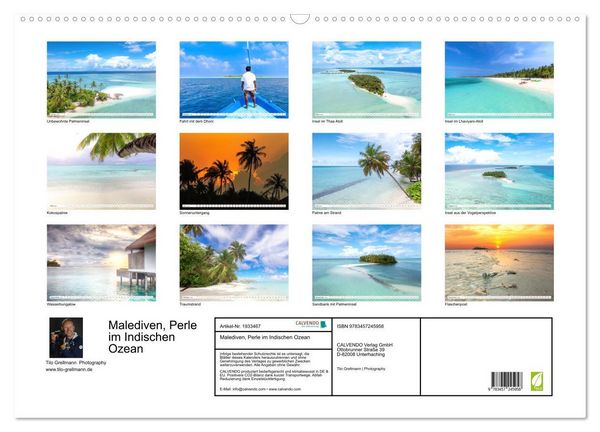 Produktbild: Malediven, Perle im Indischen Ozean (Wandkalender 2026 DIN A2 quer), CALVENDO Monatskalender