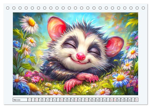 Produktbild: Oh, Possums! Cartoon-Abenteuer mit lustigen Beutelratten (Tischkalender 2026 DIN A5 quer), CALVENDO Monatskalender