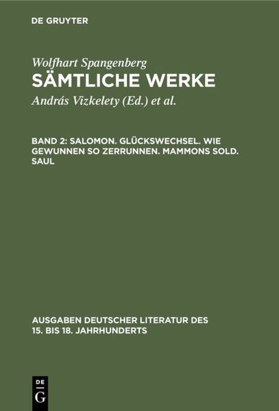 Produktbild: Salomon. Gl&uuml;ckswechsel. Wie gewunnen so zerrunnen. Mammons Sold. Saul