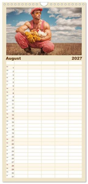 Produktbild: Familienplaner 2027 - Die H&uuml;hnerhelden. Witz und Charme mit M&auml;nnern, die Eier haben mit 5 Spalten (Wandkalender, 21 x 45 cm) CALVENDO