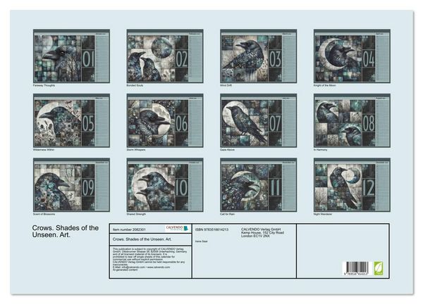 Produktbild: Crows. Shades of the Unseen. Art. (Wall Calendar 2026 DIN A2 landscape), CALVENDO 12 Month Wall Calendar