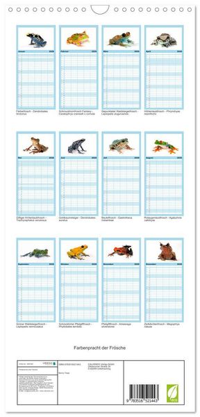 Produktbild: Familienplaner 2026 - Farbenpracht der Fr&ouml;sche mit 5 Spalten (Wandkalender, 21 x 45 cm) CALVENDO