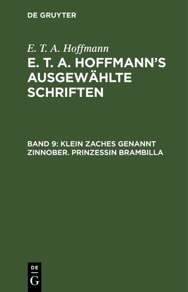 Produktbild: Klein Zaches genannt Zinnober. Prinzessin Brambilla