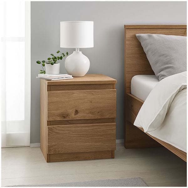 HTI-Living Nachtkommode 2er Set Artisaneiche mit 2 grifflosen Schubladen Nachtschrank Nachttisch