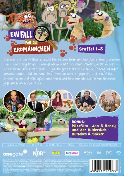 Produktbild: Ein Fall f&uuml;r die Erdm&auml;nnchen - Staffel 1-5 [5 DVDs]