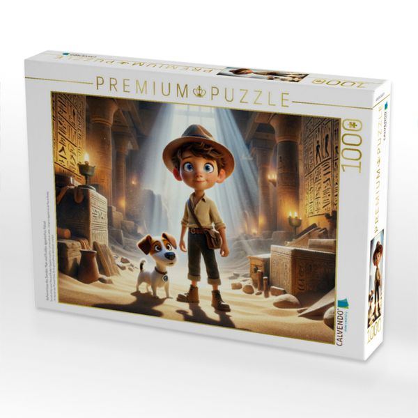 Produktbild: CALVENDO Puzzle Geheimnisse des Sandes: Max und Buddys &auml;gyptisches R&auml;tsel | 1000 Teile Lege-Gr&ouml;&szlig;e 64x48cm Foto-Puzzle f&uuml;r gl&uuml;ckliche Stunden