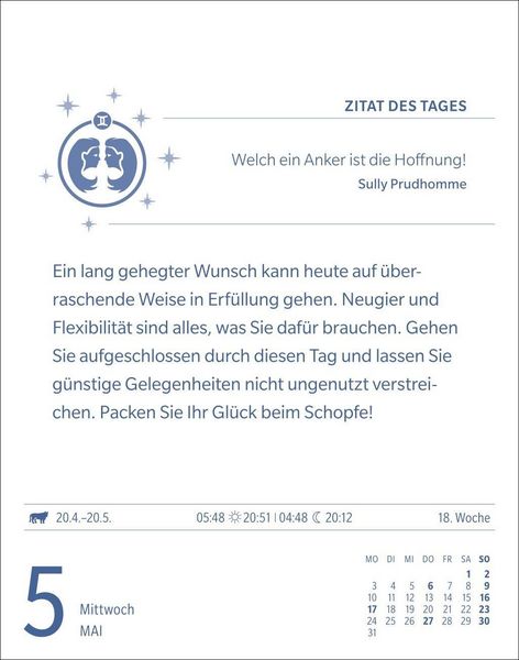 Produktbild: Zwillinge Sternzeichenkalender 2027 - Tagesabrei&szlig;kalender - Ihr Horoskop f&uuml;r jeden Tag