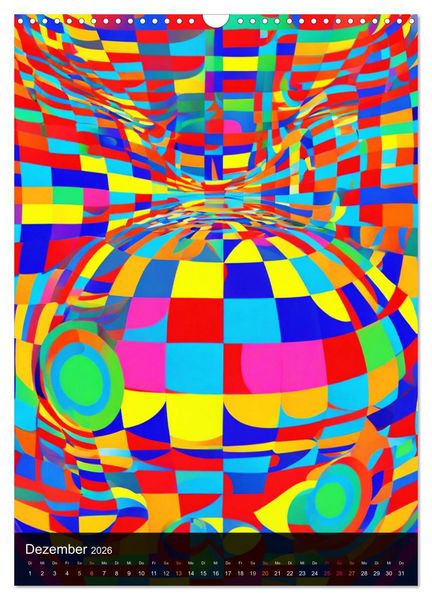 Produktbild: OP Art Nichts f&uuml;r schwache Augen (Wandkalender 2026 DIN A3 hoch), CALVENDO Monatskalender