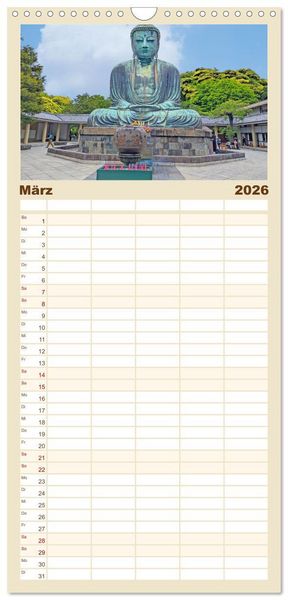 Produktbild: Familienplaner 2026 - Japan entdecken Tokio, Osaka & mehr mit 5 Spalten (Wandkalender, 21 x 45 cm) CALVENDO