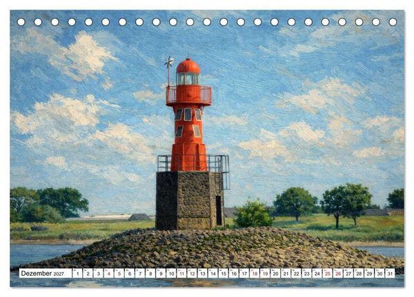 Produktbild: Leuchtt&uuml;rme an der Elbe - von Hamburg bis zur Elbm&uuml;ndung (Tischkalender 2027 DIN A5 quer), CALVENDO Monatskalender