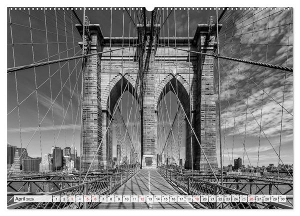 Produktbild: BROOKLYN BRIDGE Das Wahrzeichen von New York City (hochwertiger Premium Wandkalender 2026 DIN A2 quer), Kunstdruck in Hochglanz