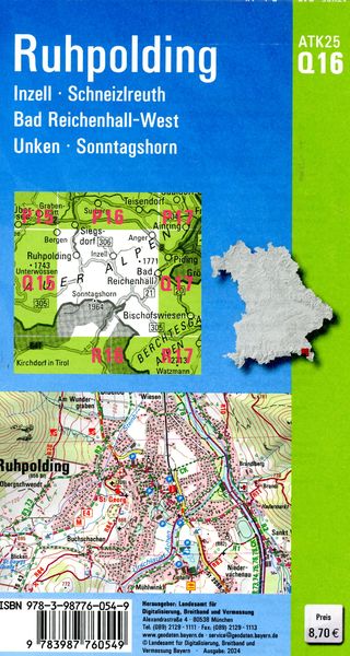 Produktbild: ATK25-Q16 Ruhpolding (Amtliche Topographische Karte 1:25000)