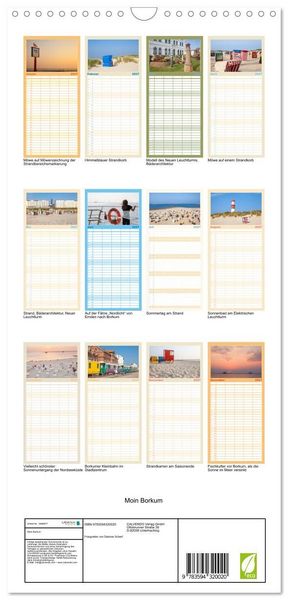 Produktbild: Familienplaner 2027 - Moin Borkum mit 5 Spalten (Wandkalender, 21 x 45 cm) CALVENDO