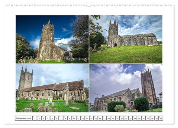 Produktbild: Trutzig und Wehrhaft - Englands Kirchen (hochwertiger Premium Wandkalender 2026 DIN A2 quer), Kunstdruck in Hochglanz