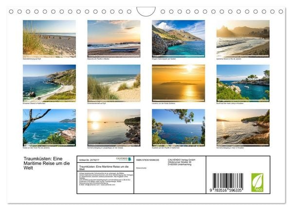 Produktbild: Traumk&uuml;sten: Eine Maritime Reise um die Welt (Wandkalender 2026 DIN A4 quer), CALVENDO Monatskalender