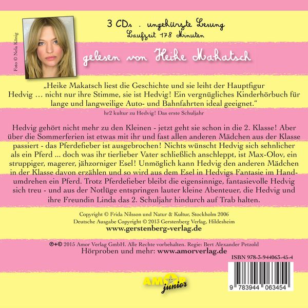 Produktbild: Hedvig! Im Pferdefieber, gelesen von Heike Makatsch (3 CDs)