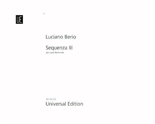 Produktbild: Berio, L: Sequenza III