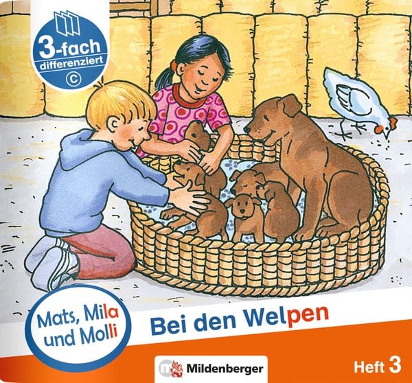 Produktbild: Mats, Mila und Molli &ndash; Heft 3: Bei den Welpen - Schwierigkeitsstufe C