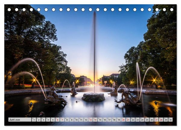Produktbild: M&uuml;nchen - Lichter der Gro&szlig;stadt (Tischkalender 2026 DIN A5 quer), CALVENDO Monatskalender