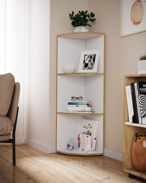 Produktbild: Elegantes Holzregal Eckregal Regal Salia 3fach
