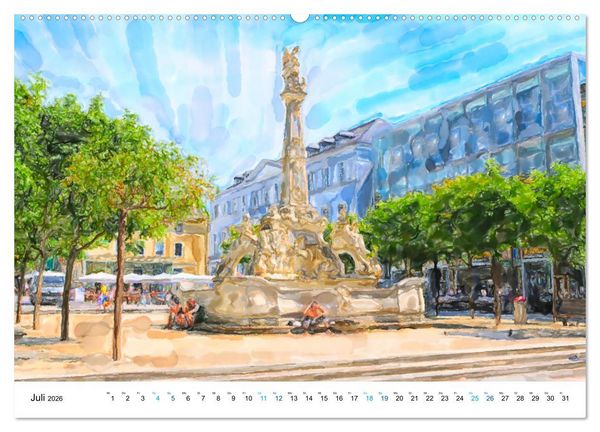 Produktbild: Trier - Illustrationen in Aquarell (Wandkalender 2026 DIN A2 quer), CALVENDO Monatskalender