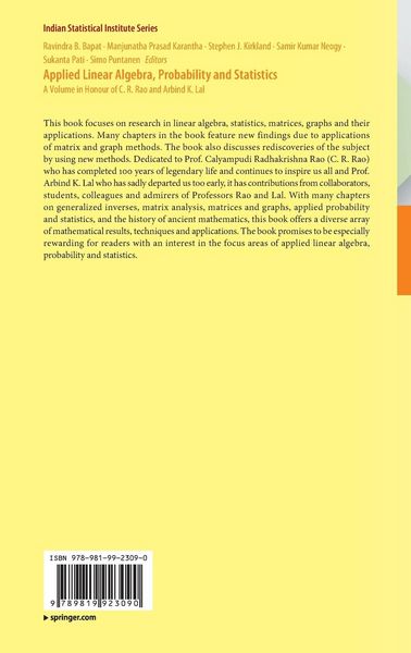 Produktbild: Applied Linear Algebra, Probability and Statistics
