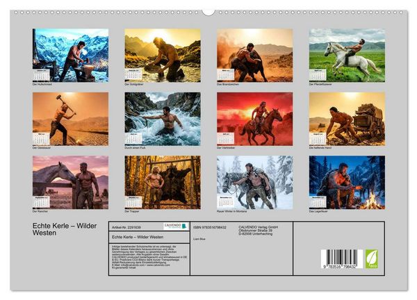 Produktbild: Echte Kerle &ndash; Wilder Westen (hochwertiger Premium Wandkalender 2027 DIN A2 quer), Kunstdruck in Hochglanz