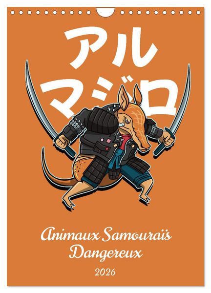 Produktbild: Animaux Samoura&iuml;s Dangereux (Calendrier mural 2026 DIN A4 horizontal), CALVENDO calendrier mensuel