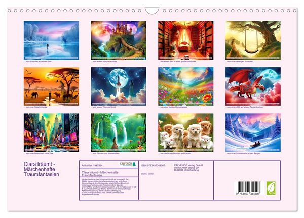 Produktbild: Clara tr&auml;umt - M&auml;rchenhafte Traumfantasien (Wandkalender 2026 DIN A3 quer), CALVENDO Monatskalender