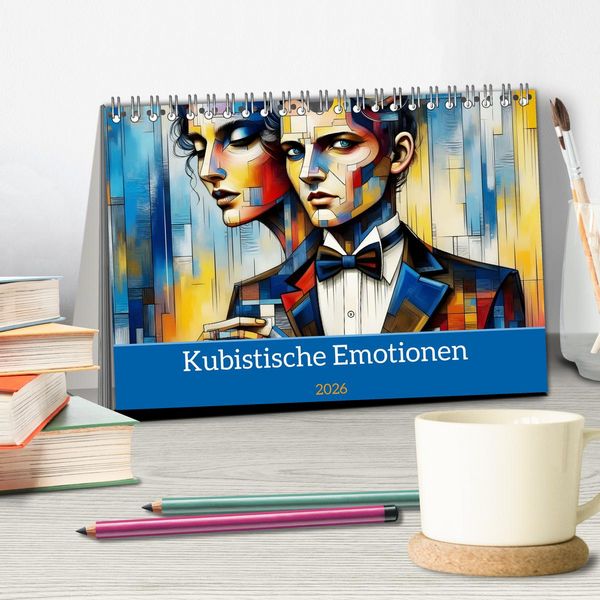 Produktbild: Kubistische Emotionen (Tischkalender 2026 DIN A5 quer), CALVENDO Monatskalender