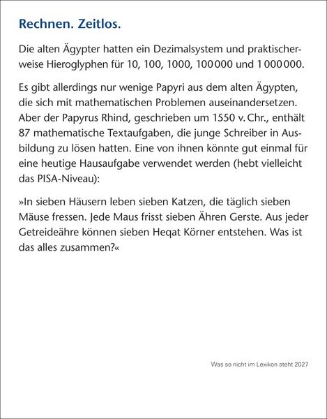 Produktbild: Was so nicht im Lexikon steht Tagesabrei&szlig;kalender 2027 - Kuriosit&auml;ten, Hist&ouml;rchen und merkw&uuml;rdige Geschichten