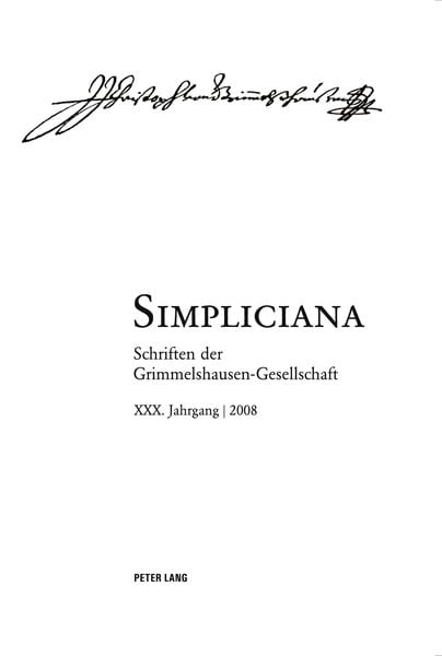 Simpliciana, Taschenbuch von , Peter Lang AG, Internationaler Verlag der Wissenschaften, 9783039117741