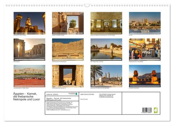 Produktbild: &Auml;gypten - Karnak, die thebanische Nekropole und Luxor (Wandkalender 2027 DIN A2 quer), CALVENDO Monatskalender