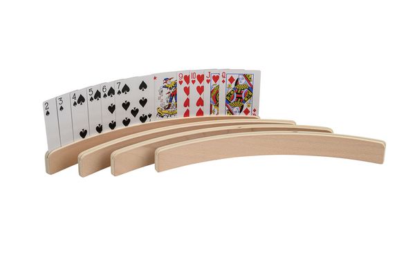 Produktbild: Philos 6698 - Spielkartenhalter aus Holz, 35 cm, 4er Set, ohne Spielkarten, Holz 100%